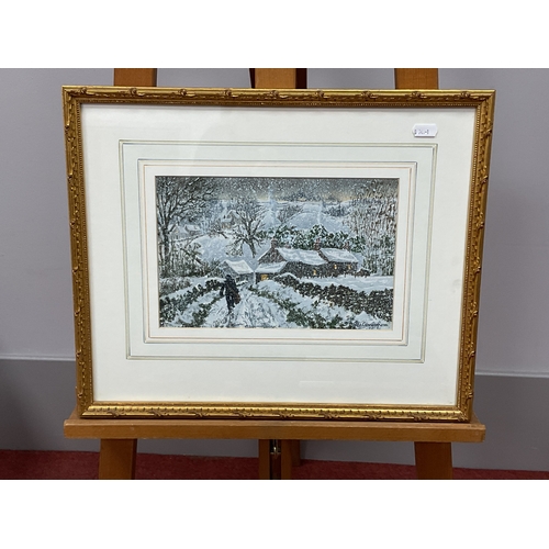 1155 - GEORGE CUNNINGHAM (Sheffield Artist 1934-1960 *ARR 
'Workhouse Green' in the Snow, watercolour, sign... 