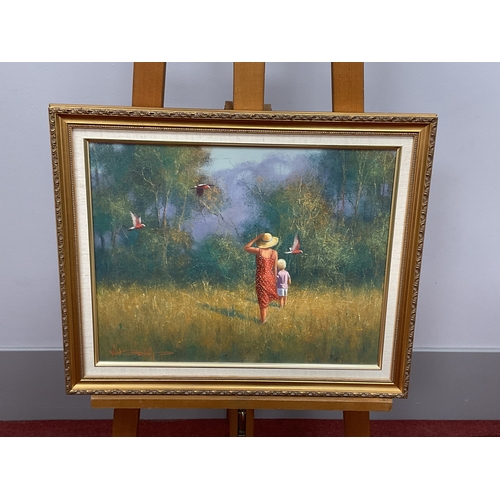 1171 - RON VAN GENNIP (Australian b.1947) *ARR 
Passing Parade, oil on canvas laid down, signed lower left,... 