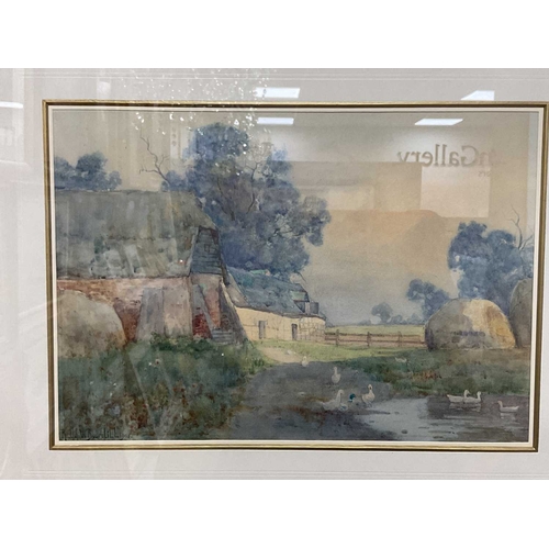 1175 - RALPH WILLIAM BARDILL (1876-1935) 
'Farm Yard, Hemingford Grey', and 'Ouse Backwater at Houghton', a... 