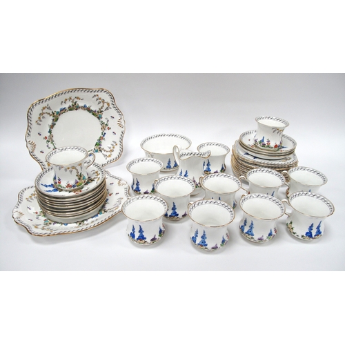 1168 - Tuscan China Tea Ware Circa 1920s, with multicoloured floral decoration, forty-pieces.