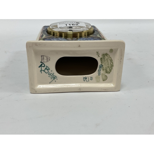 1162 - A Moorcroft Pottery Clock, painted in the 'Childhood Hours' design by Rachel Bishop, CLI, limited ed... 