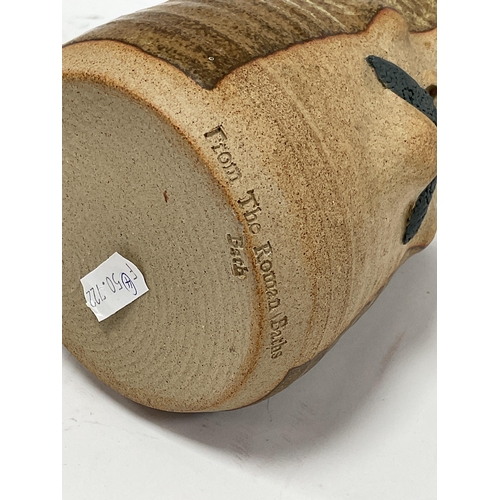 1169 - H.F. Bristow Pottery Vase Featuring Sinuous Dragon 24cm tall, Muggins tankard, wine decanter, puzzle... 