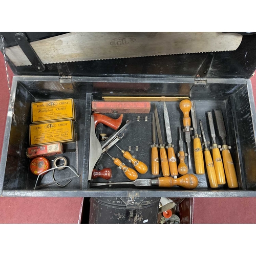 1121 - GTL All Best British Tool Chest, containing two tiers of original tools.