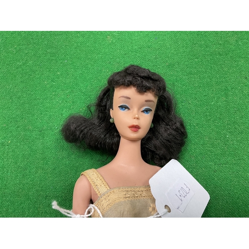 362 - A Circa 1960 Ponytail Barbie Doll Model 850. Soft Floss Hair Brunette, Poodle Curls and Ponytail, Bl... 