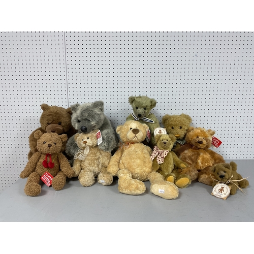 383 - Ten Gund Soft Bears / Teddy Bears. Including Two Barton's Creek Collection Bears One Labelled 