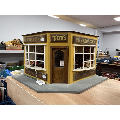 385 - A Doll's House Diarama, of 'Pumpkin Corner' Toy and Teddy Shop, double-sided frontage and fully fitt... 
