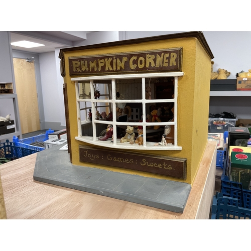 385 - A Doll's House Diarama, of 'Pumpkin Corner' Toy and Teddy Shop, double-sided frontage and fully fitt... 