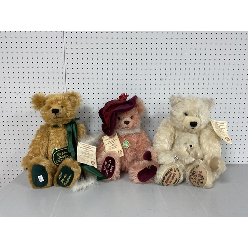 390 - Three Hermann Limited Edition Soft Bears. Comprising of 