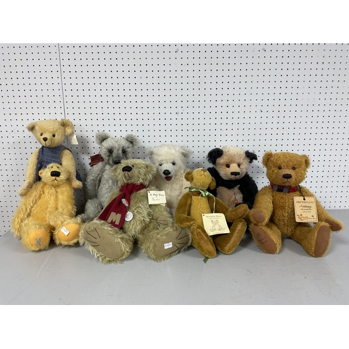 394 - Eight Soft Bears / Teddy Bears by Various Makers. To Include a Meadowsweet Jointed Bear, Dean's Rag ... 