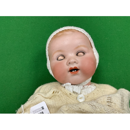 398 - An Armand Marseille Bisque Headed Doll. Made In Germany. Marked 351./8K To Back Of Neck. Sleepy Blue... 