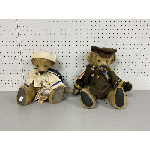 407 - Two Bears Of Grace By Jo Vernalls, Jointed Mohair Bears. Out Of The Attic Collection. Both Clothed, ... 