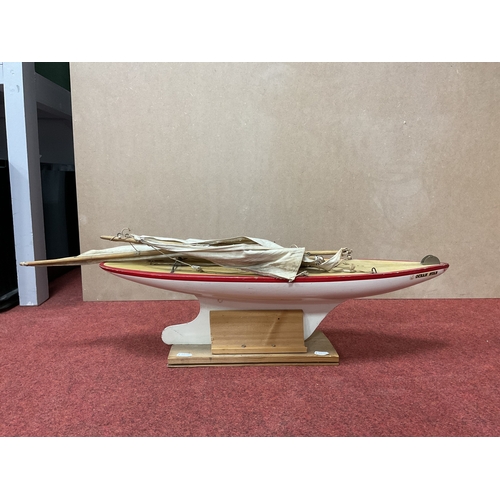 412 - A Pond Yacht by Star Yacht 'Birkenhead', 'Ocean Star', cloth sails, measuring approx 61cm length, pl... 