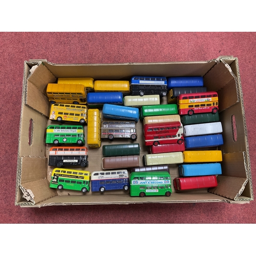 419 - Thirty Two Diecast Model Double Decker Buses by Corgi. Assorted Liveries, Playworn. (One Box).