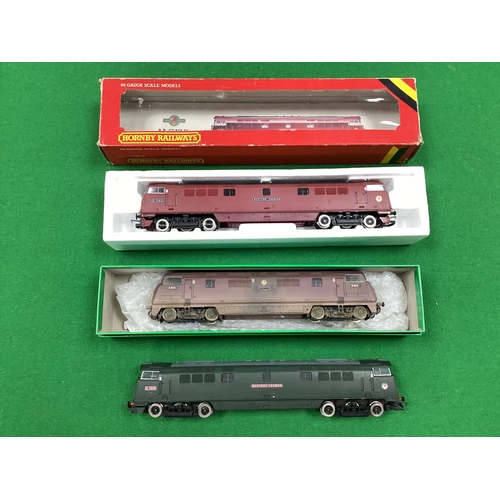 610 - Three 00 gauge Diesel Hydraulic locomotives: a boxed Hornby 