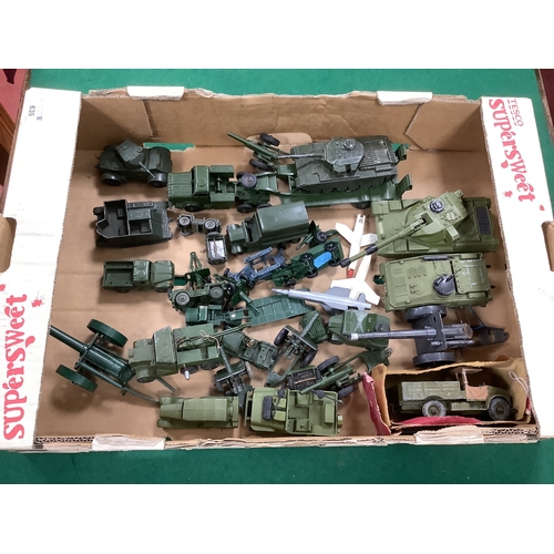 635 - A Quantity of Original Diecast Toys, by Dinky, Britains, Matchbox and others, all with a Military th... 