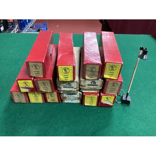 659 - Fifteen Post War Trix Twin Railway Yard Lamps. All Boxed, (Box Conditions Vary).