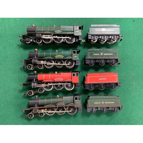661 - Four 00 gauge GWR 4-6-0 locomotives: a Hornby 