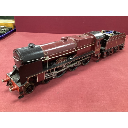 871 - A Kit Built 'O' Gauge/7mm Rebuilt Royal SWT Class 4-6-0 Steam Tender Locomotive, L.M.S maroon 