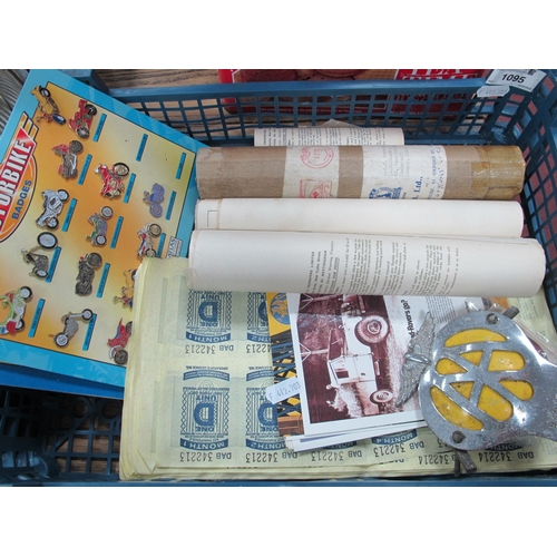 1095 - Motoring - AA Car Badges, Kaylee Transfers, postcards, vehicle fun unit sheets, atlas lapel, badges:... 