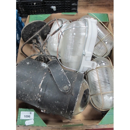 1096 - Bunker Lights TGL 24506 (2) 4652.7 (2) and painted aluminium spotlight (5).