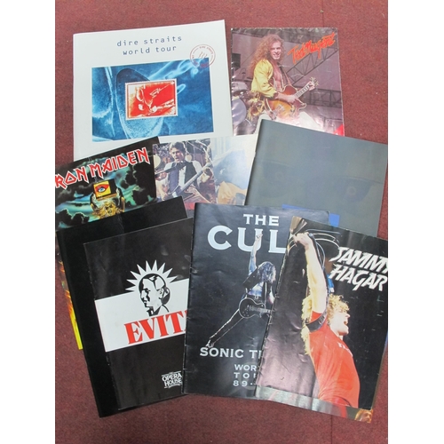 1098 - Music Tour Programmes - Iron Maiden, Pink Floyd, Wishbone Ash, Sammy Hagar, Simply Red, Evita, 10cc,... 