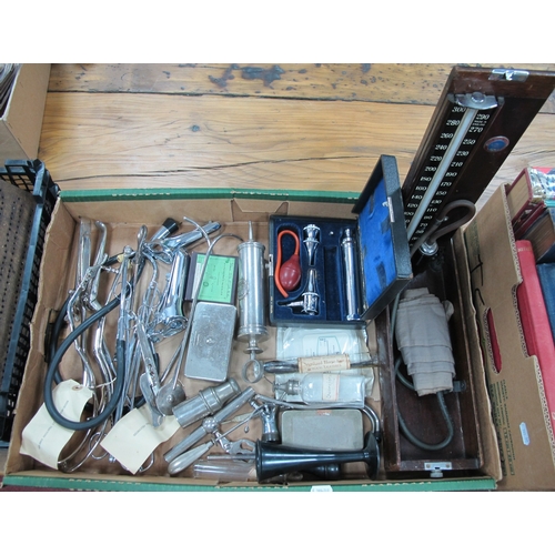 1108 - Medical Instruments, including external pelvimeter. Milne and Murray axis traction forceps, stethosc... 