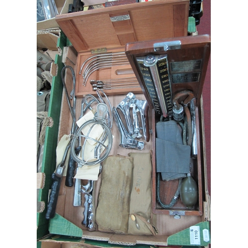 1110 - Medical Instruments, to include Lister Sounds in Mortimer St, wooden case, Anderson's Forceps, Decap... 