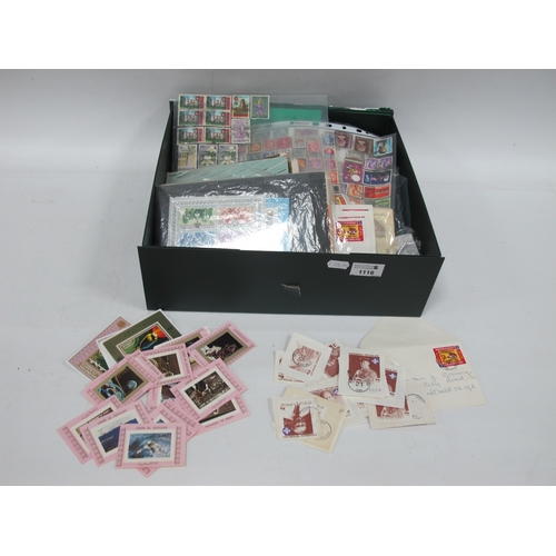 1116 - Stamps - large quantity, Isle of Man, G.B, World, Sheffield Scout post, etc, reading glass.