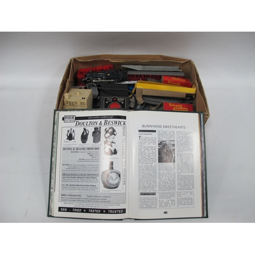 1118 - Triang Muar Railway Engine, Carriages, track, buildings, etc:- One Box Davis ploughing scene water-c... 