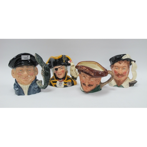 1243 - Royal Doulton Large Character Jugs - Drake Lobster Man D 6617, Vice Admiral Lord Nelson D 6932 and S... 