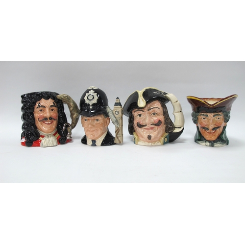 1244 - Royal Doulton Character Jugs - Captan Hook D6947, Captain Henry Morgan D 6467, Dick Turpin and The L... 