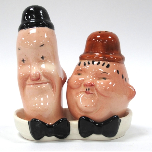 1253 - Beswick Laurel & Hardy Condiment Set, numbered 575