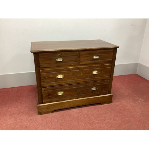 1500 - An Early XX Century Mahogany Stained Chest of Drawers, with two short and two long drawers on a plin... 