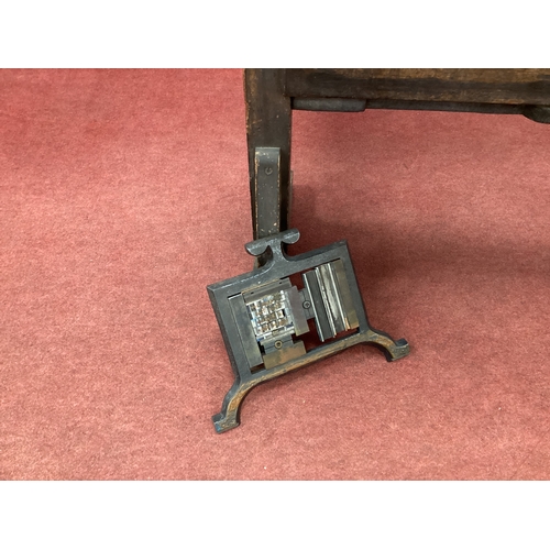 1540 - XIX Century 'Harrild Sons Fleetworks London' Cast Iron Printing/Cutting Press, on oak stand with cas... 