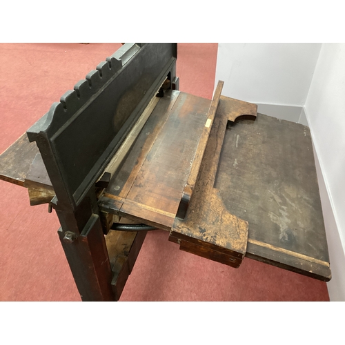 1540 - XIX Century 'Harrild Sons Fleetworks London' Cast Iron Printing/Cutting Press, on oak stand with cas... 