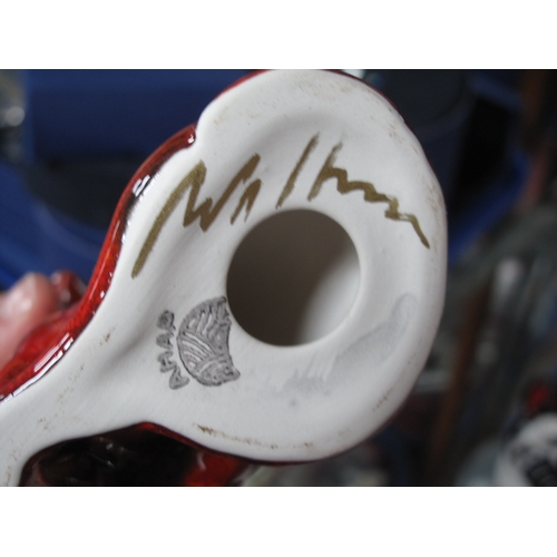 1267 - Anita Harris Model of a Brindle Staffy Dog 11cm high gold signed.