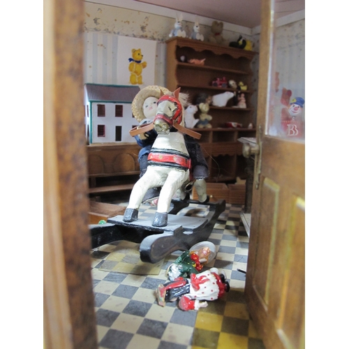 385 - A Doll's House Diarama, of 'Pumpkin Corner' Toy and Teddy Shop, double-sided frontage and fully fitt... 