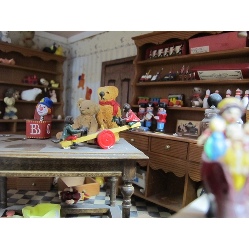 385 - A Doll's House Diarama, of 'Pumpkin Corner' Toy and Teddy Shop, double-sided frontage and fully fitt... 