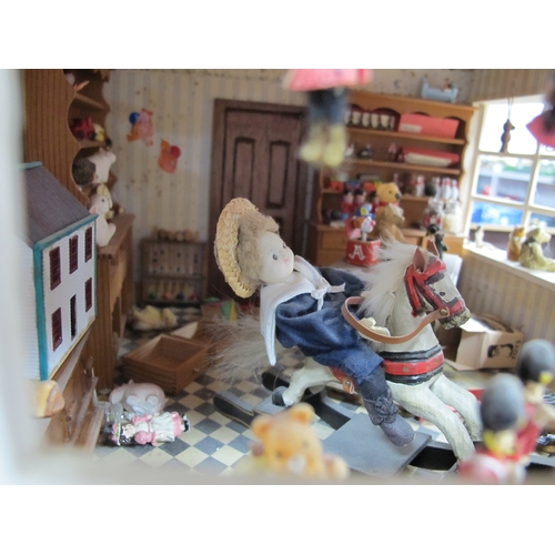 385 - A Doll's House Diarama, of 'Pumpkin Corner' Toy and Teddy Shop, double-sided frontage and fully fitt... 