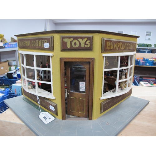 385 - A Doll's House Diarama, of 'Pumpkin Corner' Toy and Teddy Shop, double-sided frontage and fully fitt... 