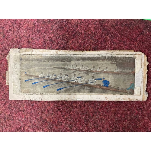 1379 - Stevengraph of Boat Race, other silk, needlework examples, including Bollans & Co, Cash's, pictures,... 