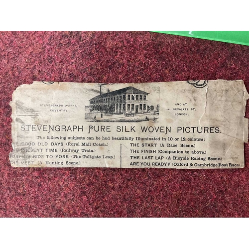 1379 - Stevengraph of Boat Race, other silk, needlework examples, including Bollans & Co, Cash's, pictures,... 