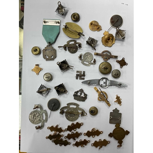 1305 - Badges - Silver and enamel (3), Swastika, Naval and other operatic, British Legion, St John's Ambula... 