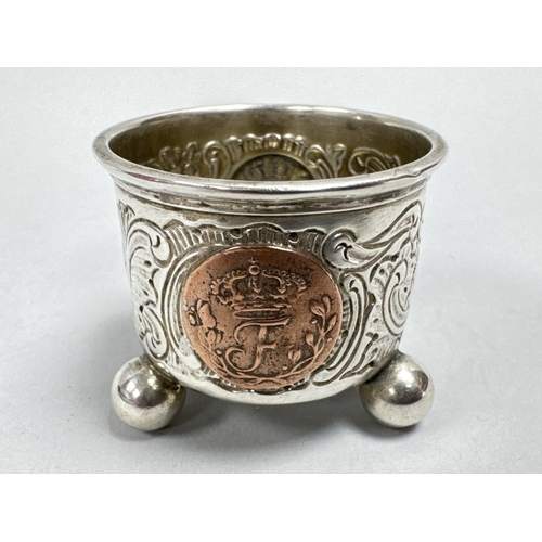 21 - C.G. Hallberg; A XIX Century Swedish Salt, stamped marks and date code for 1895, leaf scroll decorat... 