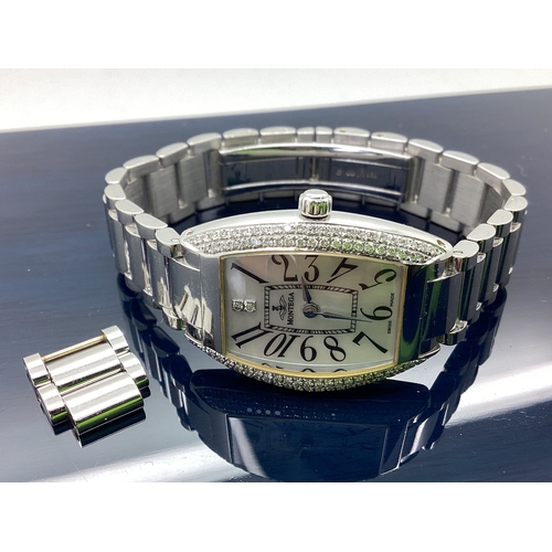 277 - Montega; Swiss Made Diamond Inset Cocktail Ladies Wristwatch, the signed mother of pearl dial with b... 