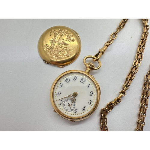 278 - Jaeger LeCoultre; A Decorative Vintage Ladies Fob Watch, the unsigned white dial with black Arabic n... 