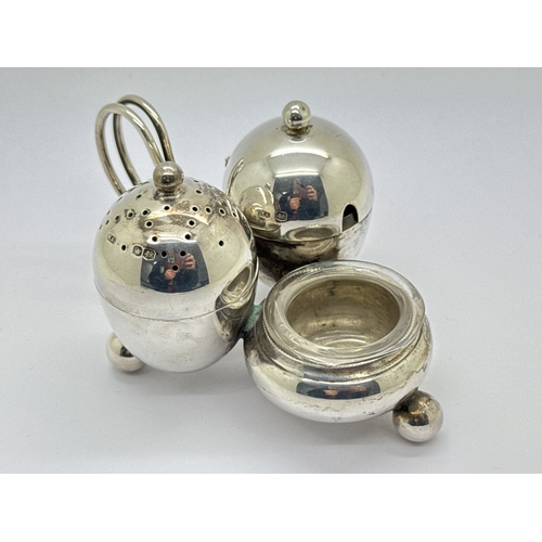 34 - A Hallmarked Silver Cruet, HA, Sheffield 1921, with removable pepperette (130grams excluding liners)... 