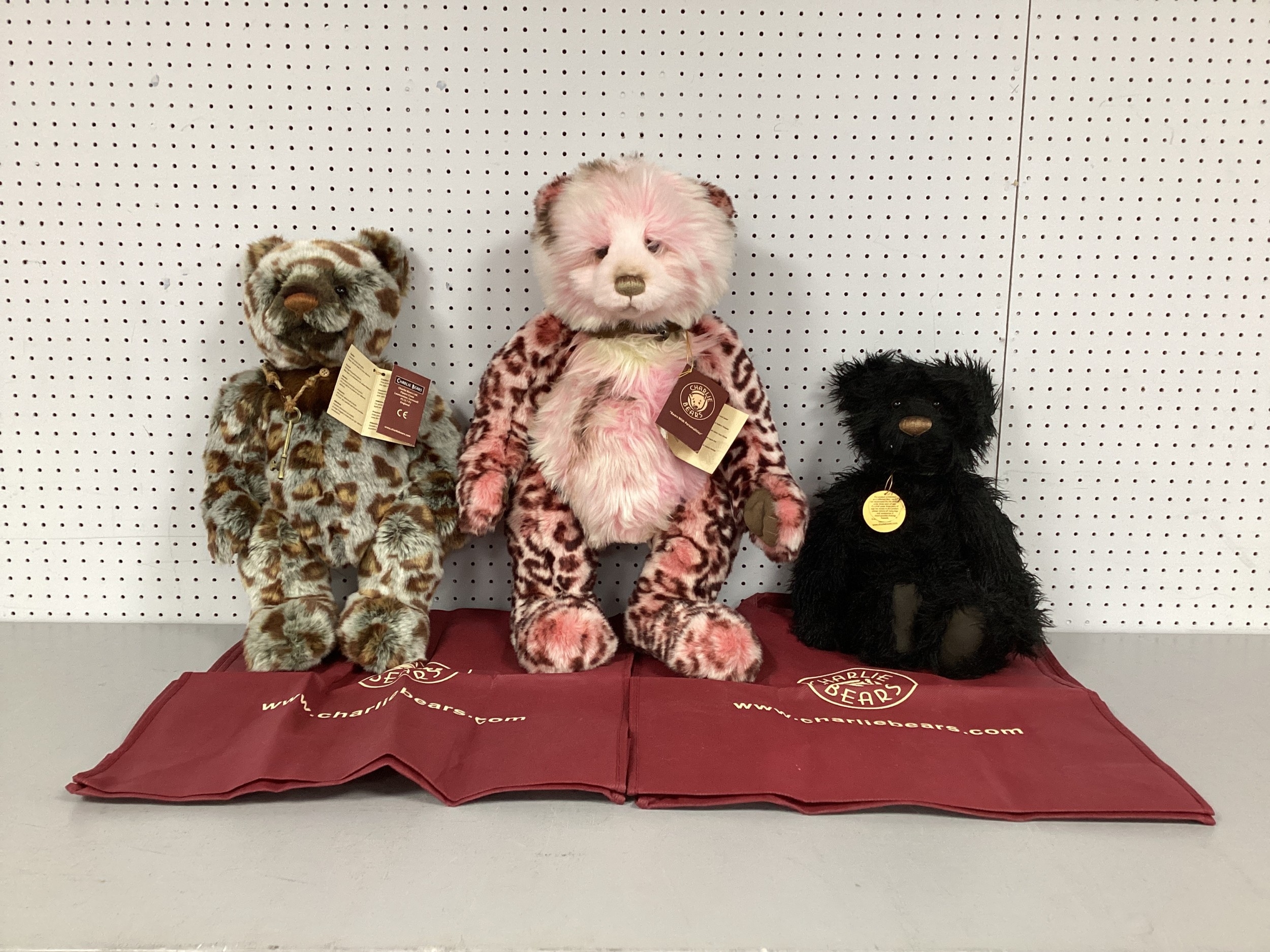 Three Jointed Charlie Bears. Comprising of 