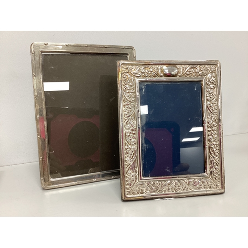11 - A Hallmarked Silver Mounted Photograph Frame, Carrs, Sheffield 1994, on plush easel back, 20.5cm hgh... 