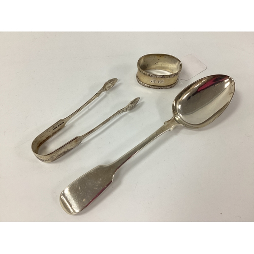 13 - A Victorian Hallmarked Silver Fiddle Pattern Table Spoon, London 1838, a pair of hallmarked silver F... 